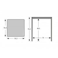 EXPERT WOOD antracit - gastro hliníkový stůl 90x90x75cm