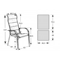 SALERNO MIAMI šedá - hliníková sedací souprava 6+1/stůl 150x90