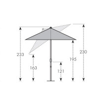 ACTIVE 210x140 cm - slunečník s automatickým naklápěním klikou