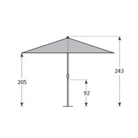 Gastro Magic Junior Alu Wood 2 x 2 m - slunečník s volánem