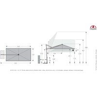 ACTIVE 240 x 135 cm - moderní slunečník s boční nohou