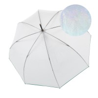 Knirps C.760 Stick Transparent Stardust Agave - průhledný dámský holový deštník