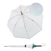 Knirps C.760 Stick Transparent Stardust Agave - průhledný dámský holový deštník
