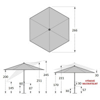 EXPERT 280 cm– naklápěcí slunečník s klikou