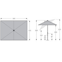 EXPERT 300x200 cm - naklápěcí slunečník s klikou